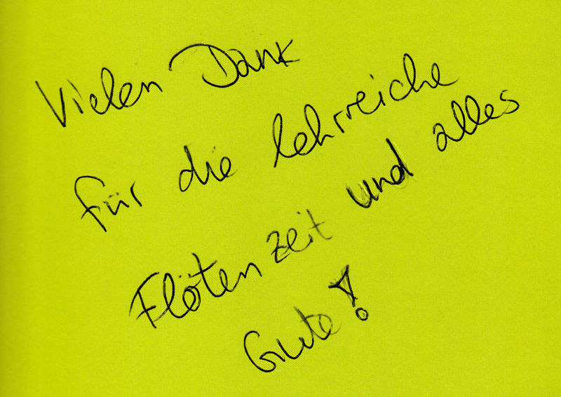 Danke Flötenunterricht (C) Flöten-mond.de